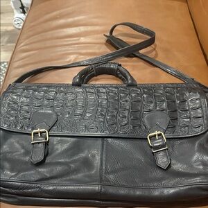 Michael Bianco Embossed Croc 🐊 Print Leather Briefcase